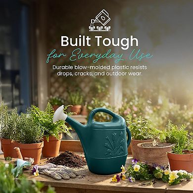 2 Gallon Plastic Gardening Watering Can Dual Handles Indoor Outdoor Plants
