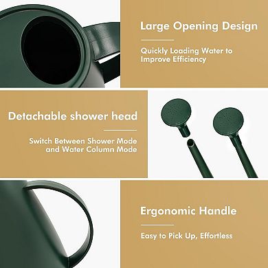 PP Resin Watering Can Long Spout Removable Nozzle Large Capacity Indoor Outdoor Plants