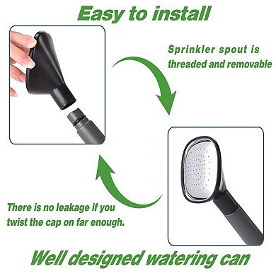1 Gallon Watering Can With Long Spout Removable Sprinkler Head For Indoor Outdoor Plants