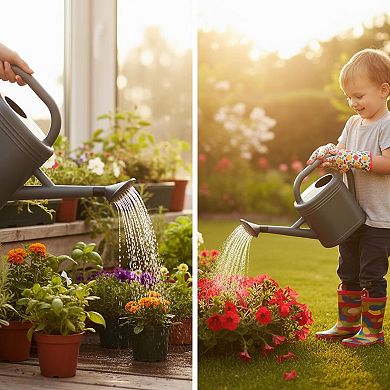 1 Gallon Watering Can With Long Spout Removable Sprinkler Head For Indoor Outdoor Plants