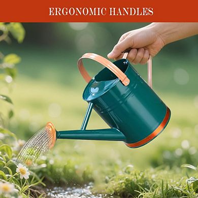 Stainless Steel Metal Watering Can 1 Gallon Removable Spout Garden Decor