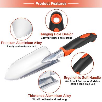Heavy Duty Aluminum Alloy Garden Hand Trowel Rust Resistant Ergonomic Gardening Tool