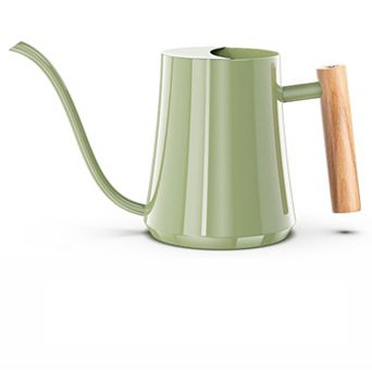 35oz Stainless Steel Watering Can Long Spout Wooden Handle Indoor Outdoor Plant Care