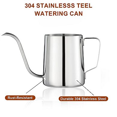 304 Stainless Steel Small Indoor Plant Watering Can Long Spout Ergonomic Handle