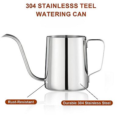 304 Stainless Steel Small Indoor Plant Watering Can Long Spout Ergonomic  Handle