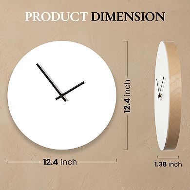 Clockswise 12-Inch Modern Minimalist DIY Wall Clock Blank Wooden Dial with Paintable Surface