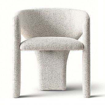 Modern Upholstered Dining Chair Armchair With Curved Frame Accent Chairfor Living Room