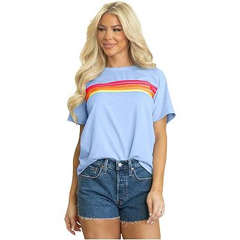 Striped Patch Front Casual Tee