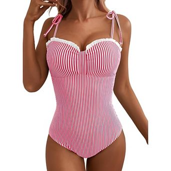 Striped Tie Strap Swimwear