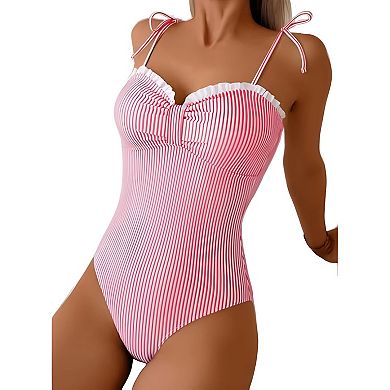 Striped Tie Strap Swimwear