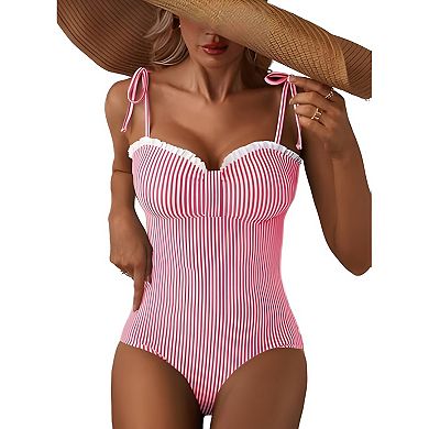 Striped Tie Strap Swimwear