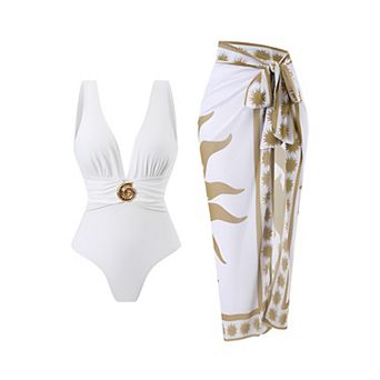 Wrap Skirt One Piece Swimsuit