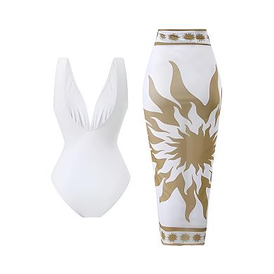Wrap Skirt One Piece Swimsuit