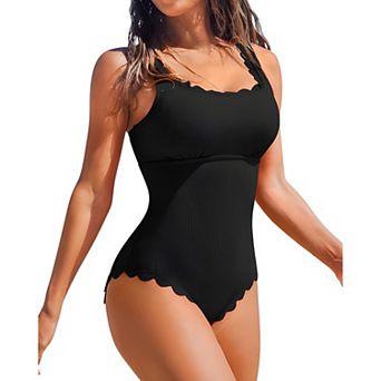 Retro Ribbed One Piece Swimwear