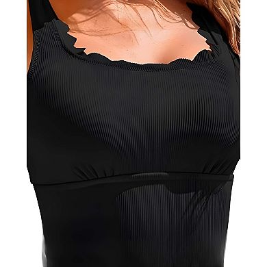 Retro Ribbed One Piece Swimwear