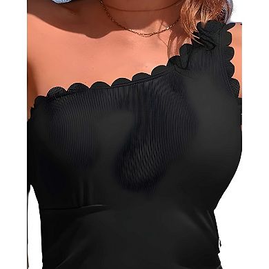 Women’s Stylish Scalloped Swimsuit
