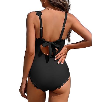 Women’s Stylish Scalloped Swimsuit
