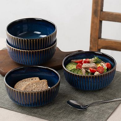 Stoneware Dinnerware Sets for 6, 18 Piece Microwave Safe Dinner Plate/Salad Plate/Cereal Bowl