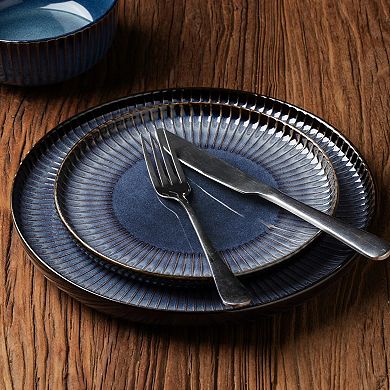 Stoneware Dinnerware Sets for 6, 18 Piece Microwave Safe Dinner Plate/Salad Plate/Cereal Bowl