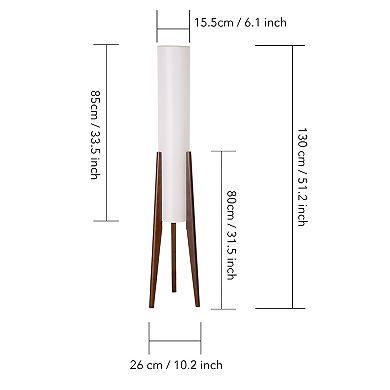Walnut Rocket Tripod Floor Lamp