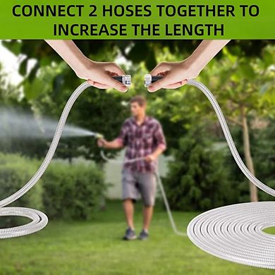 Garden Hose Stainless Steel Heavy Duty Water Hose Rust Proof for Yard Outdoor