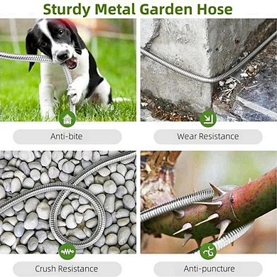Garden Hose Stainless Steel Heavy Duty Water Hose Rust Proof for Yard Outdoor