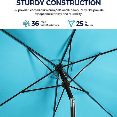 10ft Patio Umbrella, Crank Tilt UV Protection Outdoor Canopy