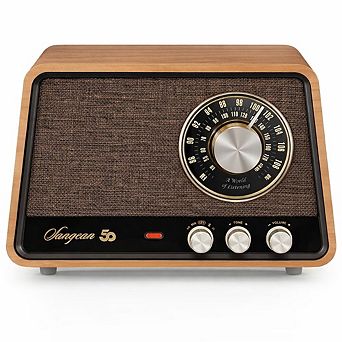 Sangean WR‑55 AM/FM/Bluetooth/AUX Premium Analog Wooden Cabinet Radio 50th Anniversary Edition