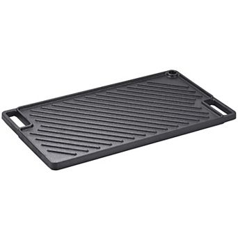 Reversible Cast Iron Grill Griddle 9.7 x 16.7 Inch Pre Seasoned Double Burner Pan