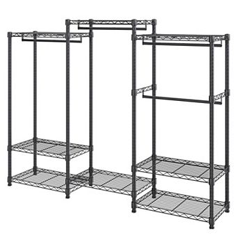 Heavy Duty Rolling Garment Rack 4 Hang Rods 8 tier Adjustable Closet Wardrobe 800 lb