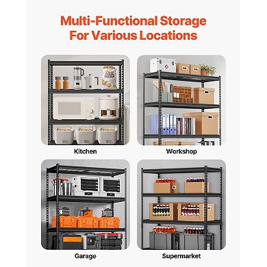 Heavy Duty Garage Shelving 5 Tier Metal Storage Shelf 2000 Lb Capacity