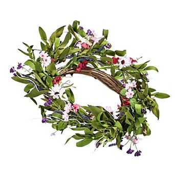 Artificial Decorative Wreath 22 Inch Daisy Front Door Wreath