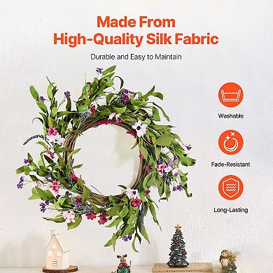 Artificial Decorative Wreath 22 Inch Daisy Front Door Wreath