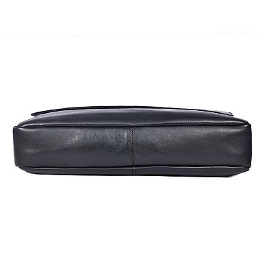 Leather Messenger Bag - Black