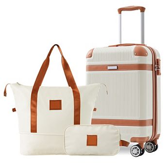 Hardshell 3 pc Luggage Set with Spinner Wheels & TSA Lock, Lightweight ABS (20/24/28 Inch)