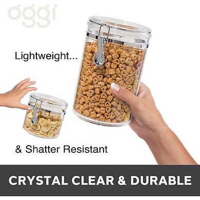 Clear Airtight Canister Set with Clamp Lids and Spoons for Kitchen Storage