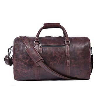 Vintage Brown Leather Travel Duffel Bag