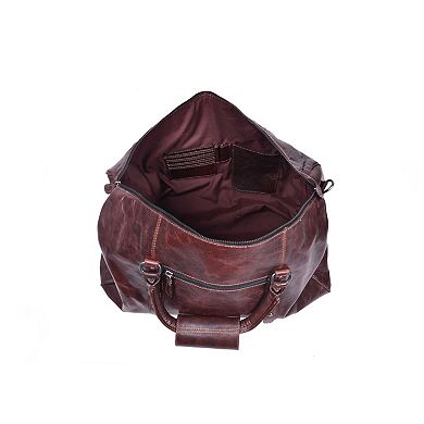 Vintage Brown Leather Travel Duffel Bag
