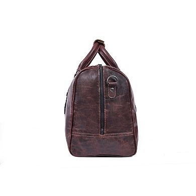 Vintage Brown Leather Travel Duffel Bag