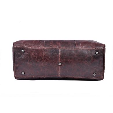 Vintage Brown Leather Travel Duffel Bag