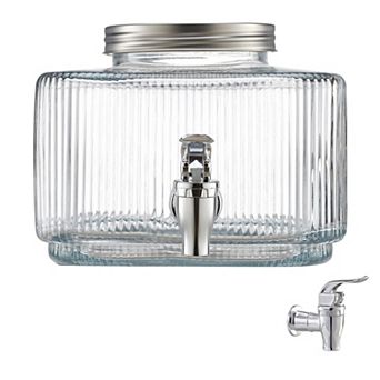 0.8 Gal Beverage Drink Dispenser for Parties Glass with Spigot