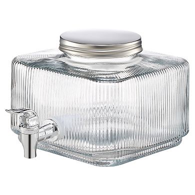 0.8 Gal Beverage Drink Dispenser for Parties Glass with Spigot
