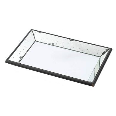 19.5" x 12.8" x2" Rectangular Glass Tray, Antique Silver Rectangle Hanging Wall Mirror