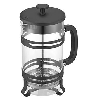 34 oz Borosilicate Glass French Coffee Maker Tea Press Silver
