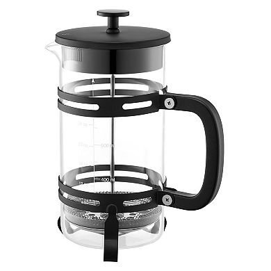 34 oz Borosilicate Glass French Coffee Maker Tea Press Silver