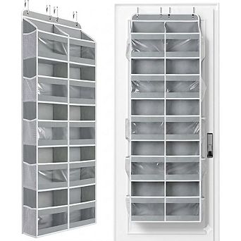 Dual-Column Over-the-Door Organizer, 10 Compartments, 80 lb Capacity