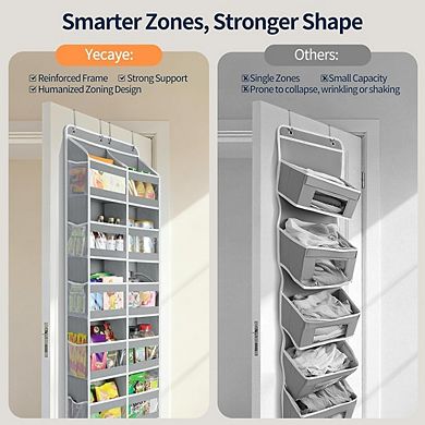 Dual-Column Over-the-Door Organizer, 10 Compartments, 80 lb Capacity