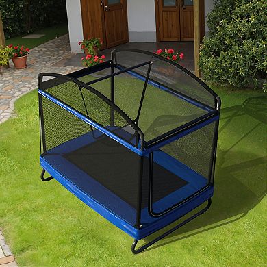 4x6ft Outdoor Square Trampolines for Kids Adults Long Rectangular Tumbling Trampoline
