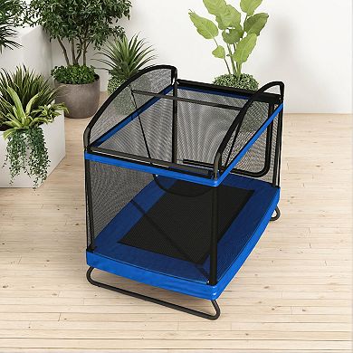 4x6ft Outdoor Square Trampolines for Kids Adults Long Rectangular Tumbling Trampoline