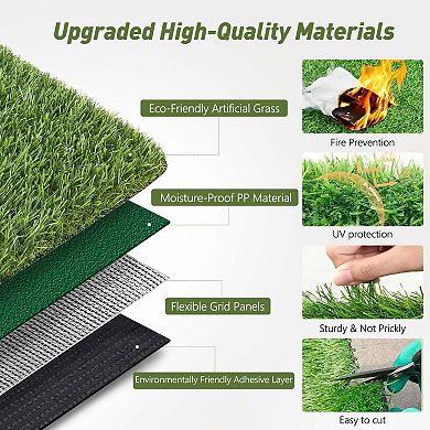 Artificial Grass Turf Carpet Thick Lawn Synthetic Grass Rug with Drainage Backing
